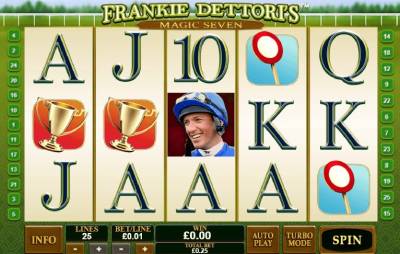 Frankie Dettori’s Magic Seven features the eponymous jockey, Gold Cups and pictures of the main man himself in a game